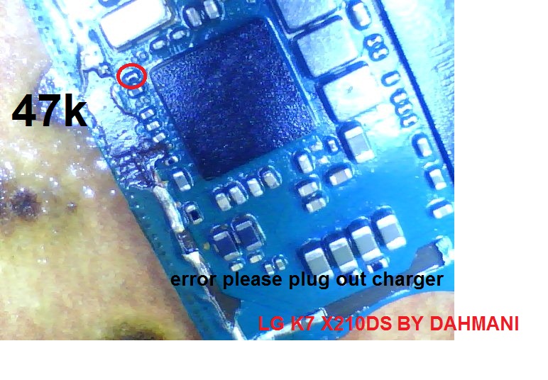 حل مشكلة error please plug out charger *** lg x210ds k7***